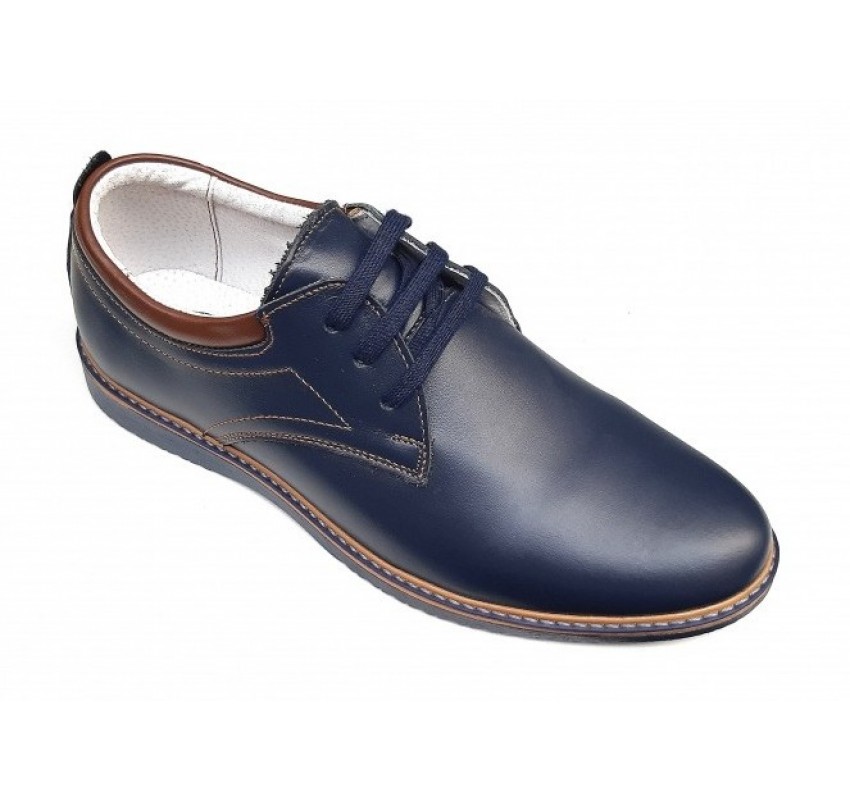 Pantofi barbati sport din piele naturala bleumarin 330BLM2