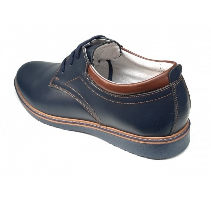 Pantofi barbati sport din piele naturala bleumarin 330BLM2