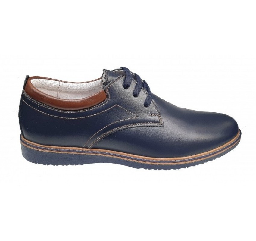 Pantofi barbati sport din piele naturala bleumarin 330BLM2