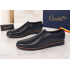 Pantofi barbati bleumarin din piele naturala tip slip-on cu talpa confort 330EBLUE