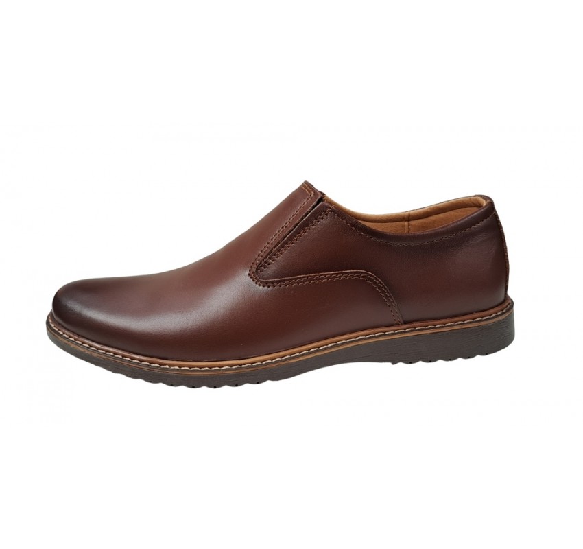 Pantofi barbati casual, din piele naturala maro, CIUCALETI SHOES, 330ELM