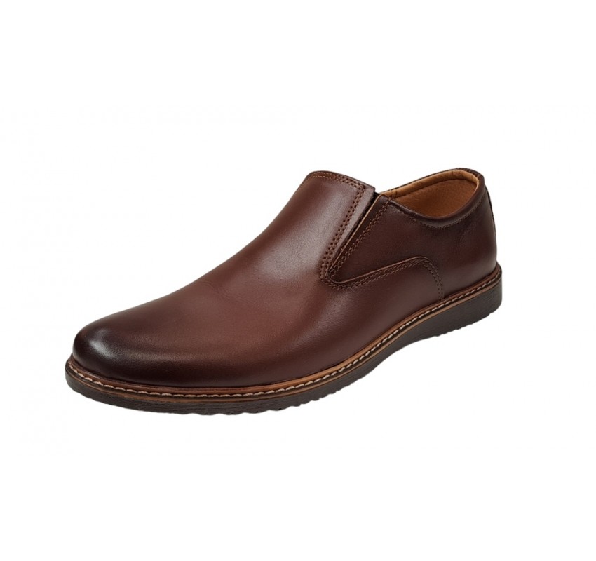 Pantofi barbati casual, din piele naturala maro, CIUCALETI SHOES, 330ELM