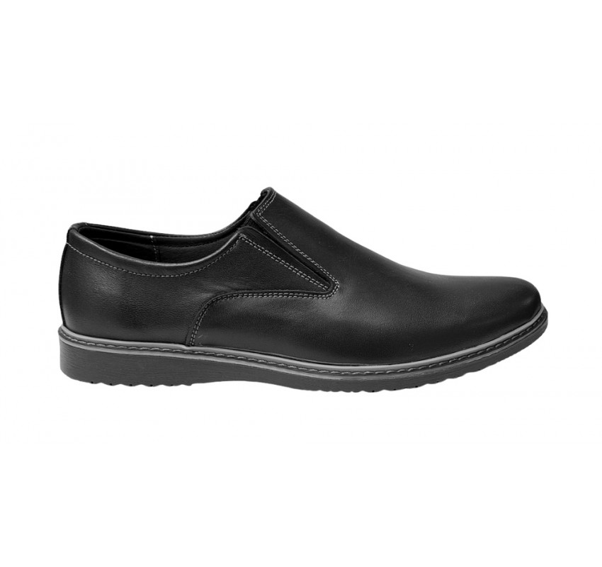 Pantofi barbati casual, din piele naturala negru, CIUCALETI SHOES, 330ELN