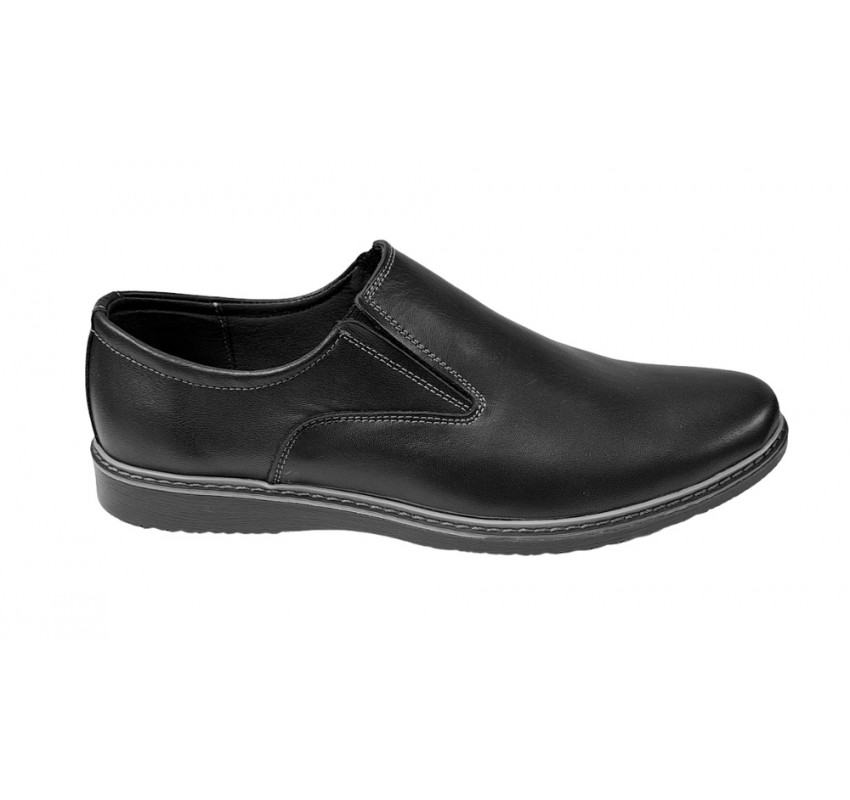 Pantofi barbati casual, din piele naturala negru, CIUCALETI SHOES, 330ELN