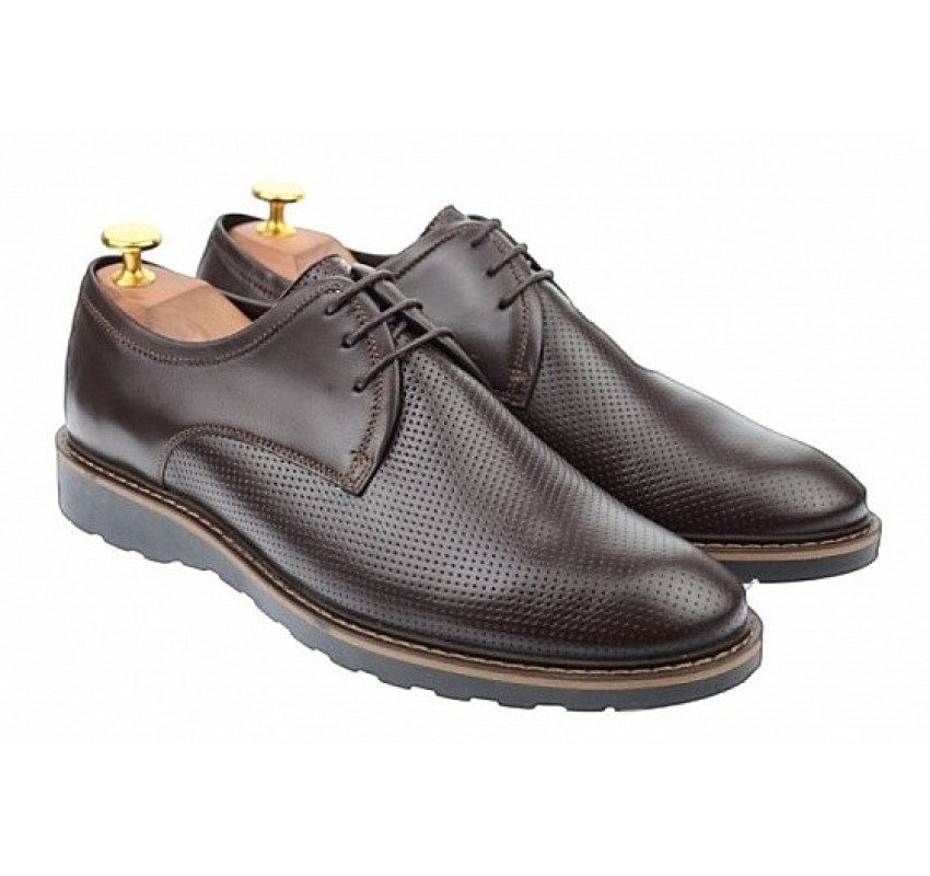 Marimea 41 Pantofi barbati casual din piele naturala Maro 336A