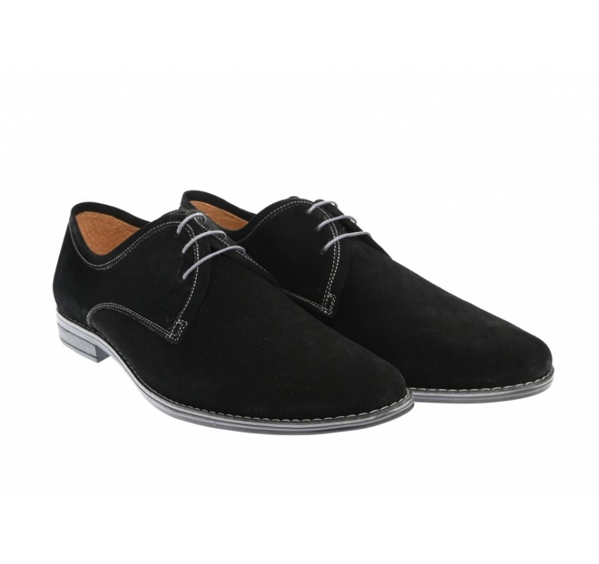Pantofi casual barbati din piele naturala velur 336 Negru VEL