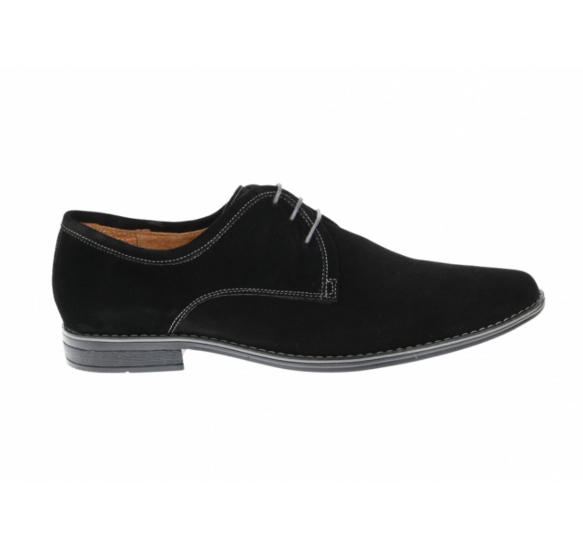 Pantofi casual barbati din piele naturala velur 336 Negru VEL