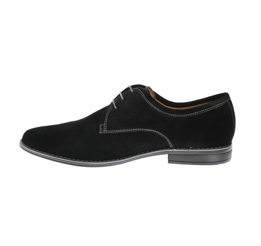Pantofi casual barbati din piele naturala velur 336 Negru VEL