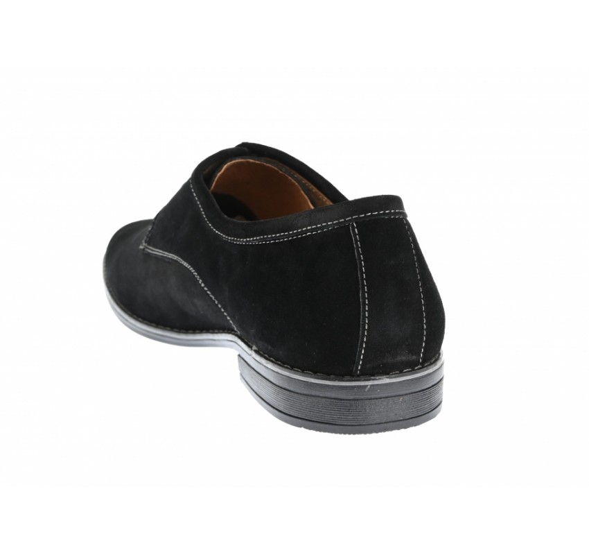 Pantofi casual barbati din piele naturala velur 336 Negru VEL