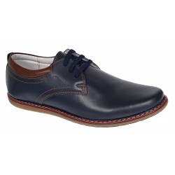 Oferta Pantofi barbati din piele naturala bleumarin 338BLM