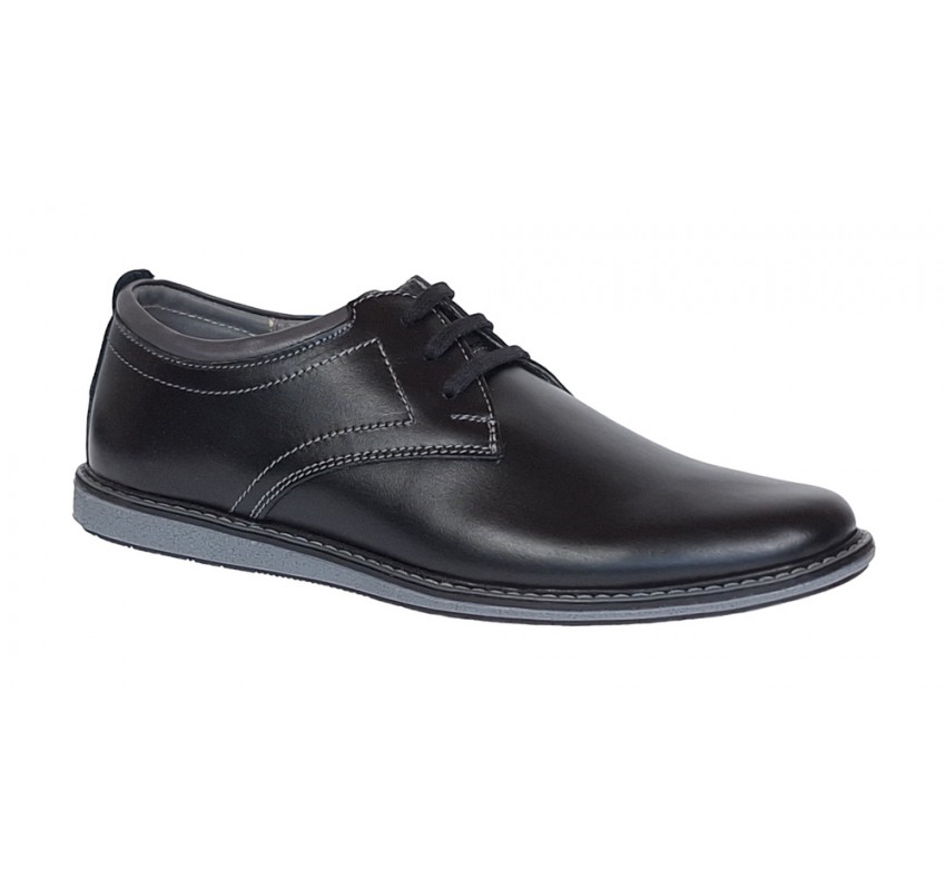 Pantofi casual barbati din piele naturala 339 Negru Box Pantofi casual barbati din piele naturala 339 Negru Box