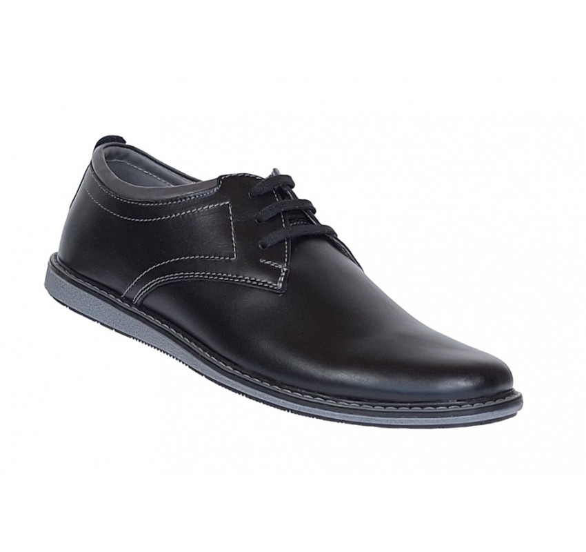 Pantofi casual barbati din piele naturala 339 Negru Box Pantofi casual barbati din piele naturala 339 Negru Box