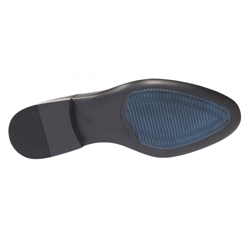 Pantofi barbati eleganti din piele naturala texturata bleumarin – Eleganta si rafinament 346