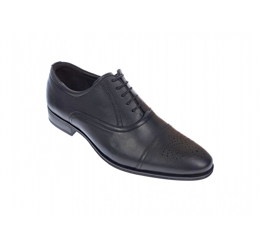 Pantofi barbati eleganti, cu siret, din piele naturala neagra - 356NEGRU