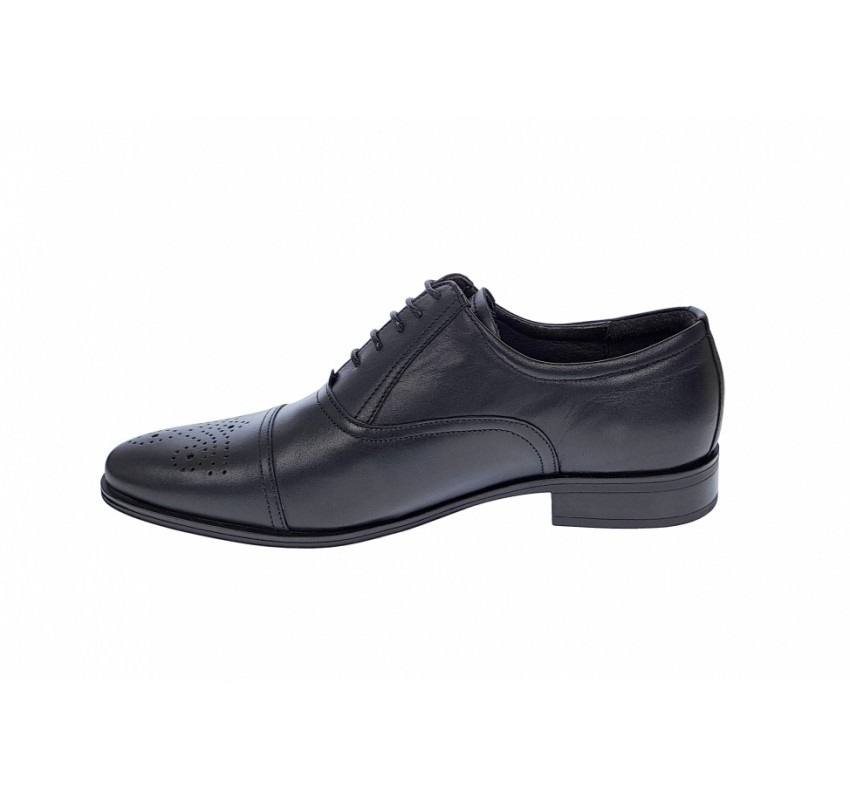 Pantofi barbati eleganti, cu siret, din piele naturala neagra - 356NEGRU