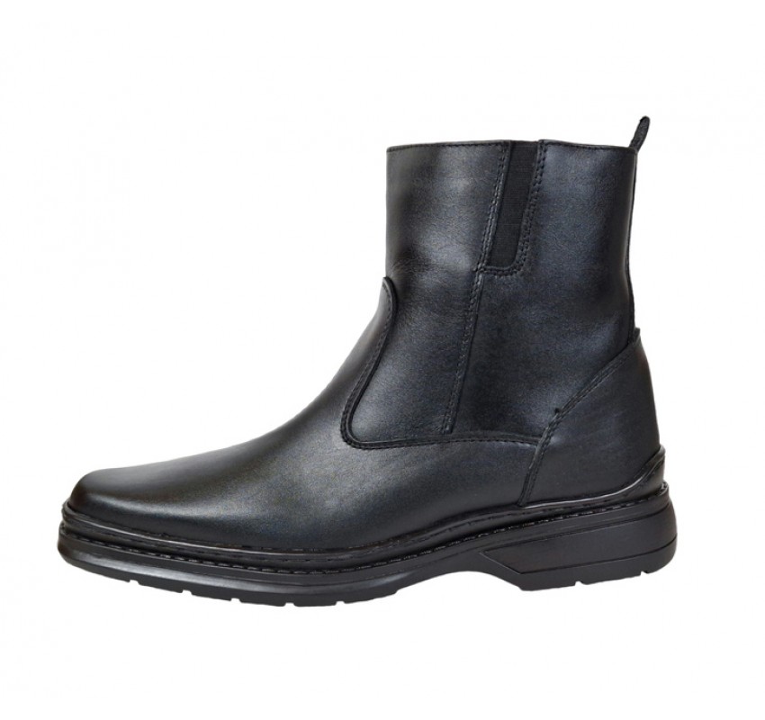 Ghete barbati, din piele naturala, model casual, inchidere cu fermoar, imblanite, calapod lat - 4013N