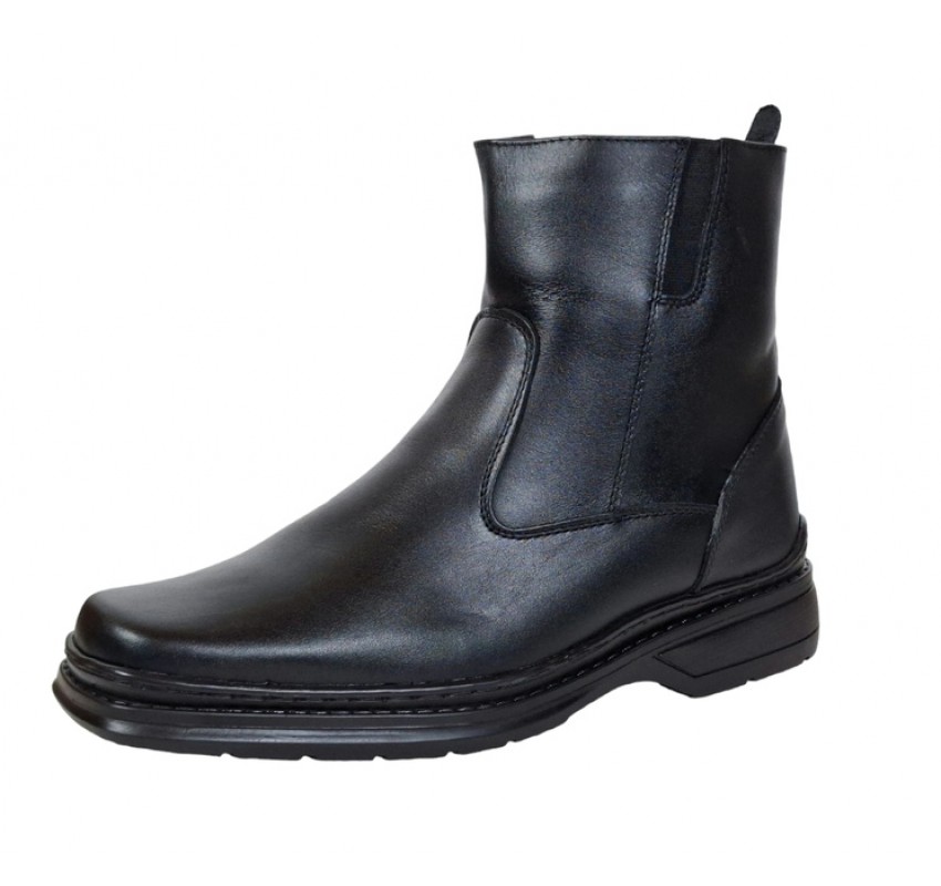 Ghete barbati, din piele naturala, model casual, inchidere cu fermoar, imblanite, calapod lat - 4013N