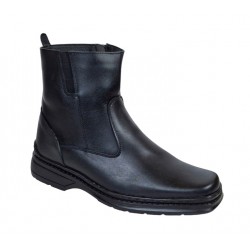 Ghete barbati, din piele naturala, model casual, inchidere cu fermoar, imblanite, calapod lat - 4013N