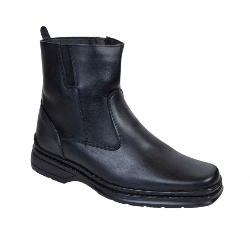 Ghete barbati, din piele naturala, model casual, inchidere cu fermoar, imblanite, calapod lat - 4013N