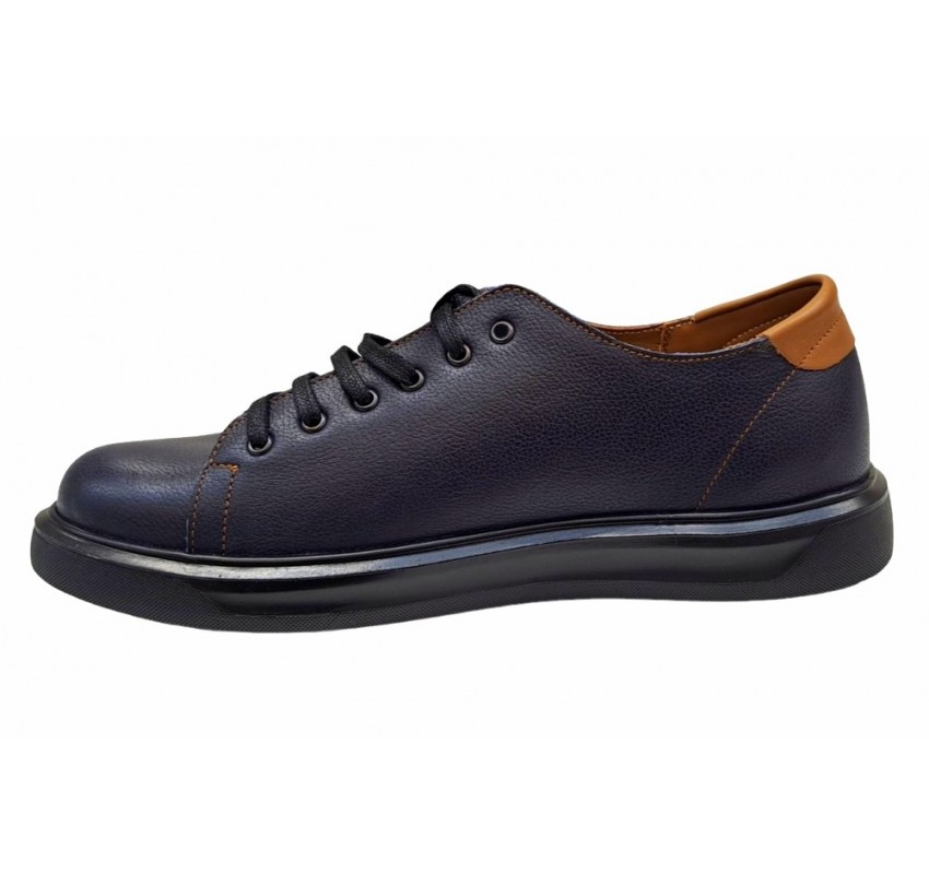 Pantofi barbati casual din piele naturala bleumarin 408SBL