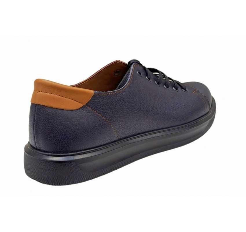 Pantofi barbati casual din piele naturala bleumarin 408SBL