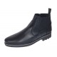 Ghete barbati din piele naturala imblanite cu fermoar Negru GB4101N