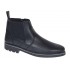 Ghete barbati din piele naturala imblanite cu fermoar Negru GB4101N