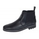 Ghete barbati din piele naturala imblanite cu fermoar Negru GB4101N
