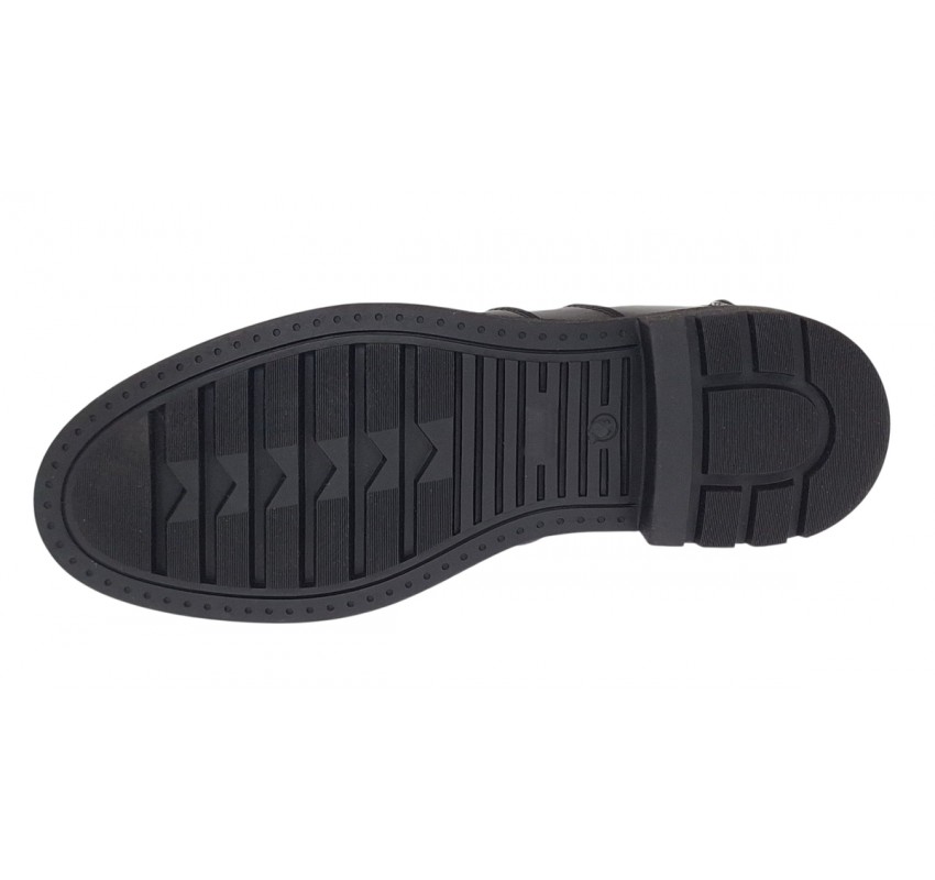 Ghete barbati din piele naturala imblanite cu fermoar Negru GB4101N