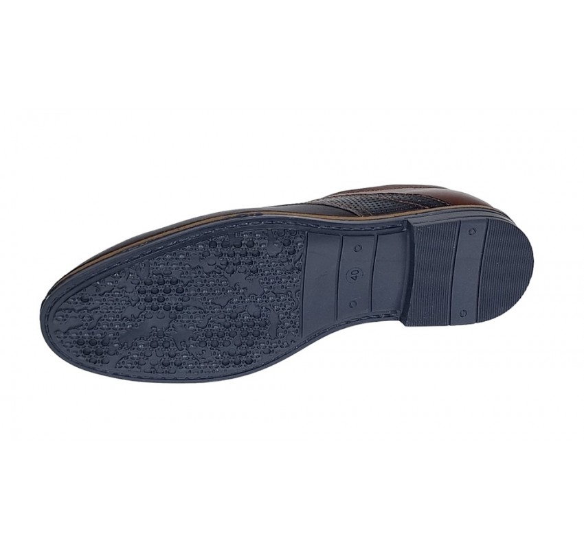 Pantofi barbati casual din piele naturala, bleumarin, maro 414SBLM Pantofi barbati casual din piele naturala, bleumarin, maro 414SBLM
