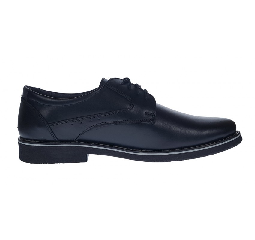 Pantofi barbati casual din piele naturala, Negru, 416SN