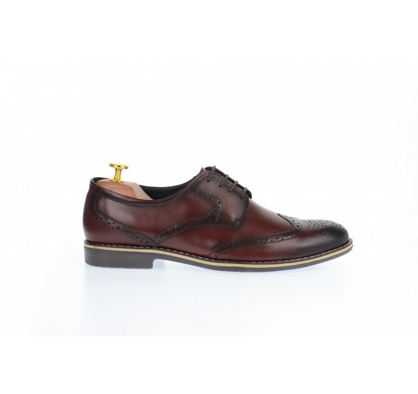 Pantofi barbati casual, visinii din piele naturala  - 500VIS