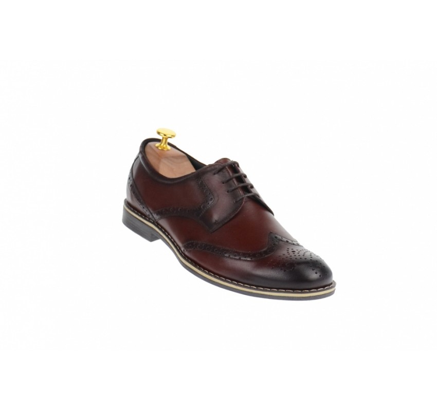 Pantofi barbati casual, visinii din piele naturala  - 500VIS