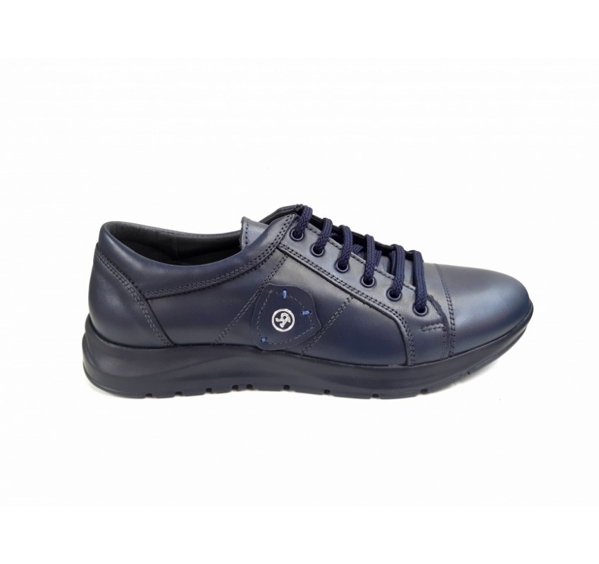 Pantofi barbati sport din piele naturala, Bleumarin - CIUCALETI SHOES - 501ABS