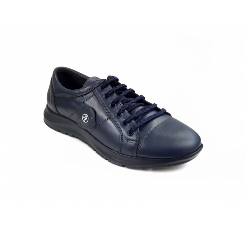 Pantofi barbati sport din piele naturala, Bleumarin - CIUCALETI SHOES - 501ABS