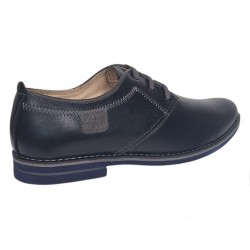 Marimea 43 Pantofi barbati casual din piele naturala bleumarin inchis 501BOXGBL