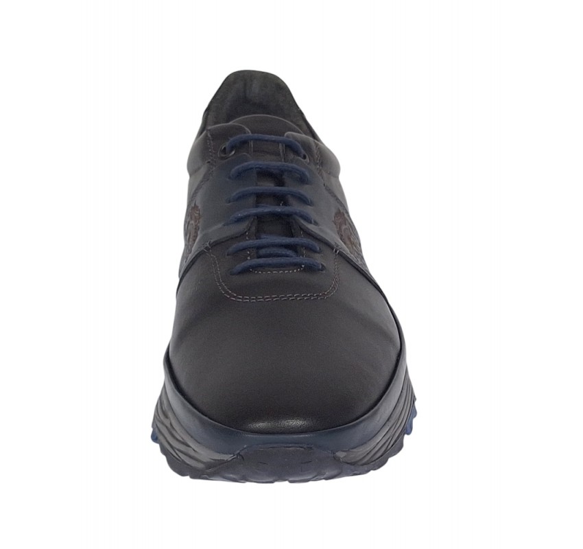 Pantofi barbati din piele naturala - Model Casual - Sport Negru Bleumarin 505ESC