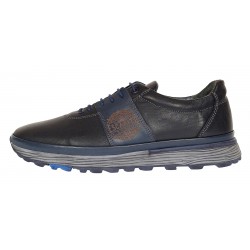 Pantofi barbati din piele naturala - Model Casual - Sport Negru Bleumarin 505ESC
