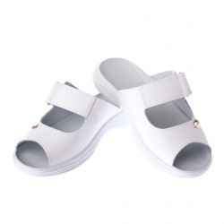 Papuci deschiși din piele “Tellus” 54-09 Alb - 40