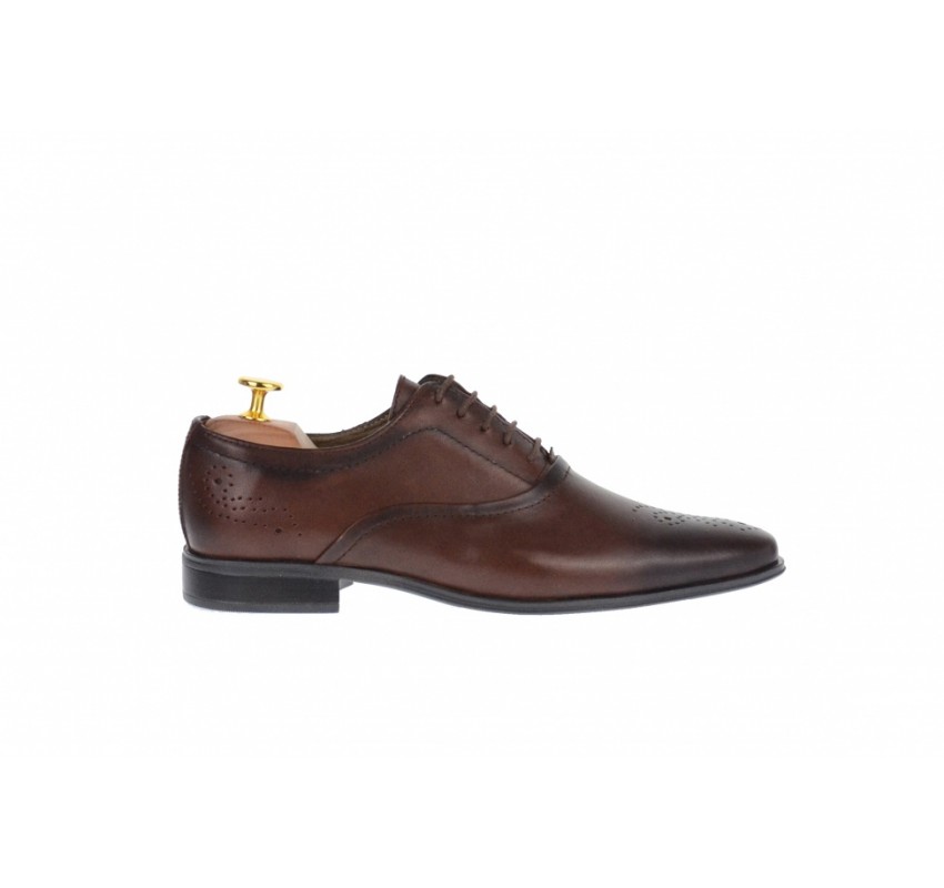 Pantofi barbati oxford, eleganti din piele naturala, maro - 585MARO