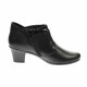 Botine dama din piele naturala, cu fermoar, negre - 5BT