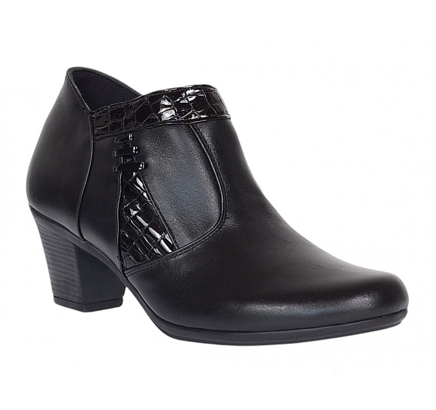 Botine dama din piele naturala cu fermoar - Model Lisa Negru 5BT