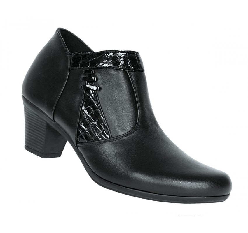 Botine dama din piele naturala cu fermoar - Model Lisa Negru 5BT