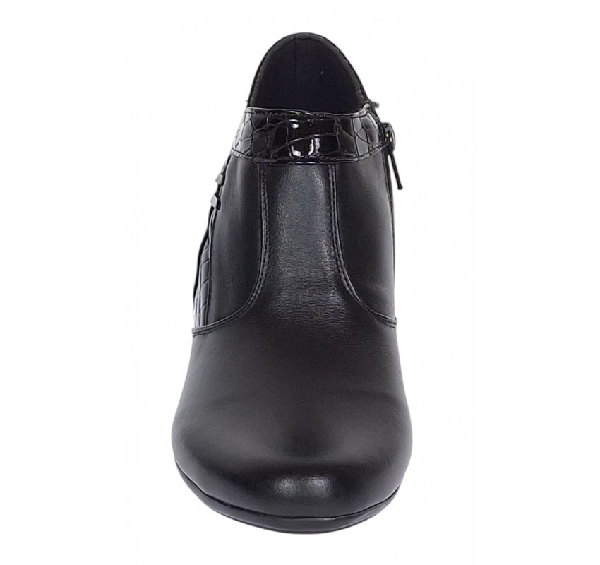 Botine dama din piele naturala cu fermoar - Model Lisa Negru 5BT
