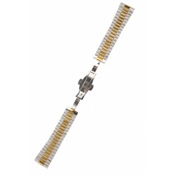Curea de ceas din metal, 22 mm x 18 cm, argintiu/auriu