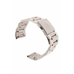 Curea de ceas din metal, 24 mm x 18 cm, argintiu