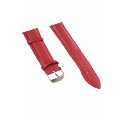 Curea de ceas din piele, 22 mm x 24 cm, rosie
