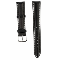 Curea de ceas din piele mata, 16 mm x 20 cm, negru