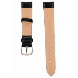 Curea de ceas din piele mata, 16 mm x 20 cm, negru