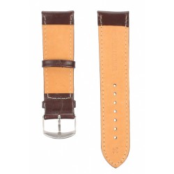 Curea de ceas din piele mata, 20 mm x 19 cm, maro inchis 